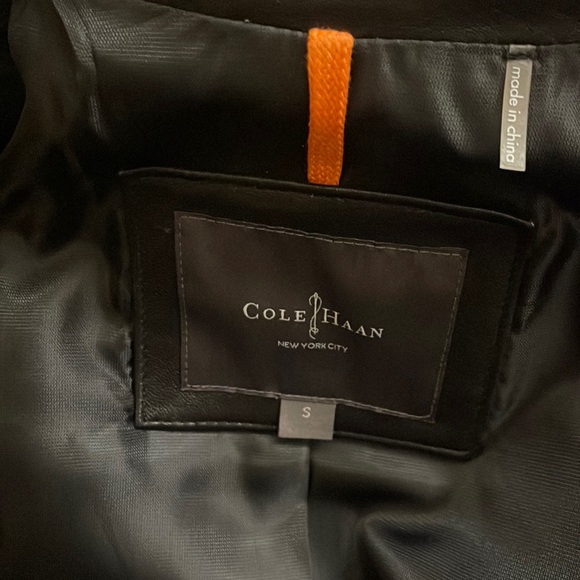 Cole Haan Men's Lambskin Leather Jacket Black Sz: S - Picture 2 of 11
